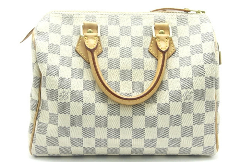LOUIS VUITTON Speedy Damier Azur White Handbag